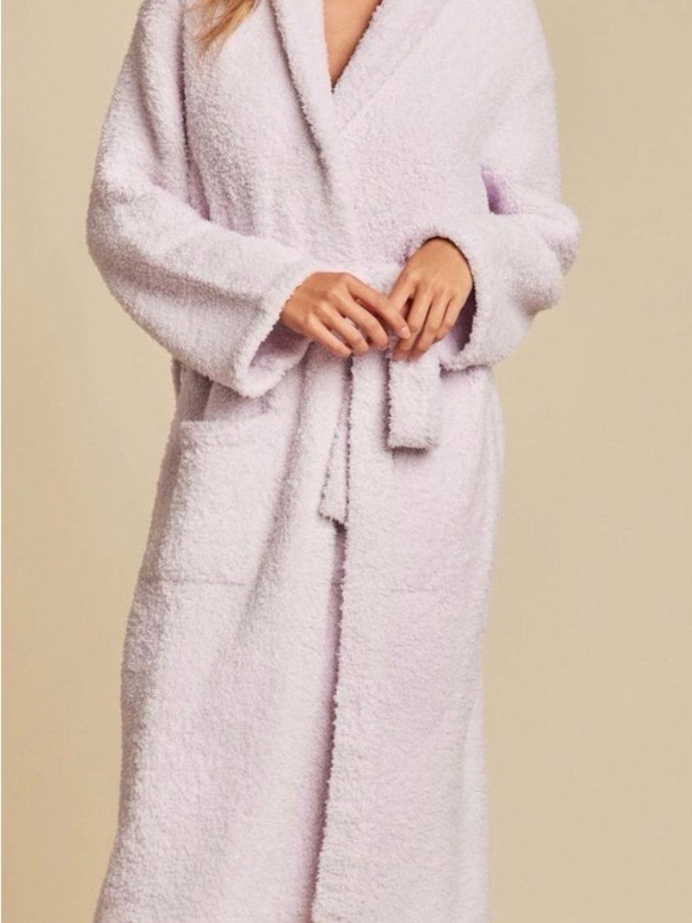 Cozy plush pink Robe with Belt - Women's Intimates & Sleepwear